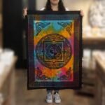 Ancient Wisdom Handcrafted Cotton Wall Art (112 x 78cm) – Sacred OM - Image 2
