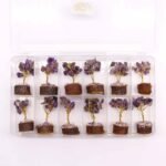 Ancient Wisdom Mini Amethyst Gemstone Tree (15 Stones) On Wooden Base - Image 6