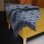 Ancient Wisdom Boho Comfort Cotton Throw (125x150cm) – Grey Geometric - Image 2
