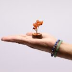 Ancient Wisdom Mini Carnelian Gemstone Tree (15 Stones) On Wooden Base - Image 2