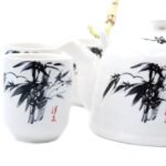 Ancient Wisdom Ceramic Herbal Teapot & 6 Matching Tea Cups – White Stone Oriental - Image 3