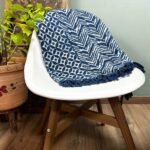 Ancient Wisdom Handmade Cotton Indigo Throw (170x120cm) – Namoona Waves - Image 3