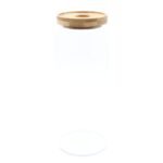 Ancient Wisdom Clear 25cm Cottage Bamboo Lid Glass Jar