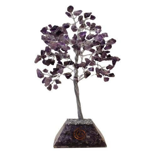 Ancient Wisdom Large Amethyst Gemstone Tree (160 Stones) On Orgonite Base