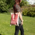 Ancient Wisdom Iconic Toni Natural Cotton Nomad Sari Tote Bag – Love Is A Super Power - Image 7