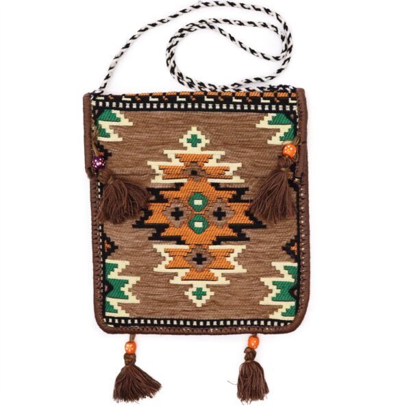 Ancient Wisdom Beige Kilim Festival Messenger Bag