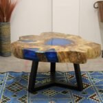 Ancient Wisdom Sky Blue Tamarind Wood & Resin Coffee Table - Image 10