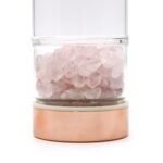 Ancient Wisdom Rose Gold Crystal Glass Tea Infuser Bottle – Rose Quartz - Image 2