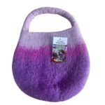 Ancient Wisdom One Handle with Magnet Water Felted Bee Bag – Lavender Shades - Image 3