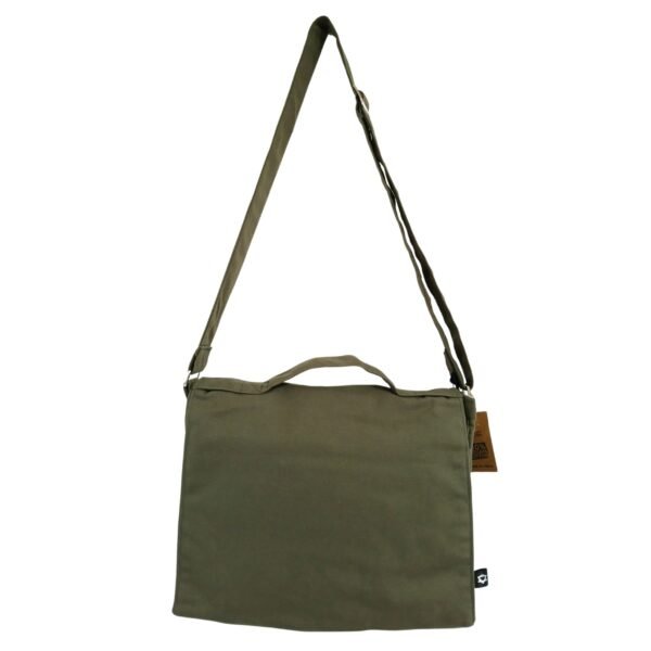 Ancient Wisdom Olive Cotton Canvas Laptop Messenger Bag