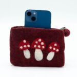 Ancient Wisdom Set of 3 Natural Felt Zipper Pouches - Wild Mushrooms Design - Image 2