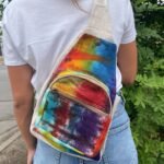 Ancient Wisdom Tie-Dye Hemp Sling Shoulder Bag - Image 6