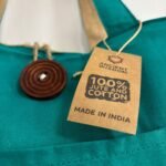 Ancient Wisdom Teal Jute & Cotton Reversible Big Bag - Image 2