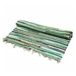 Ancient Wisdom Premium Quality Cotton Room Rag Rug (150x90cm) – Natural Greens