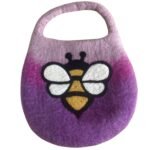 Ancient Wisdom One Handle with Magnet Water Felted Bee Bag – Lavender Shades