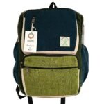 Ancient Wisdom Large Teal & Sage Boxy Hemp Backpack