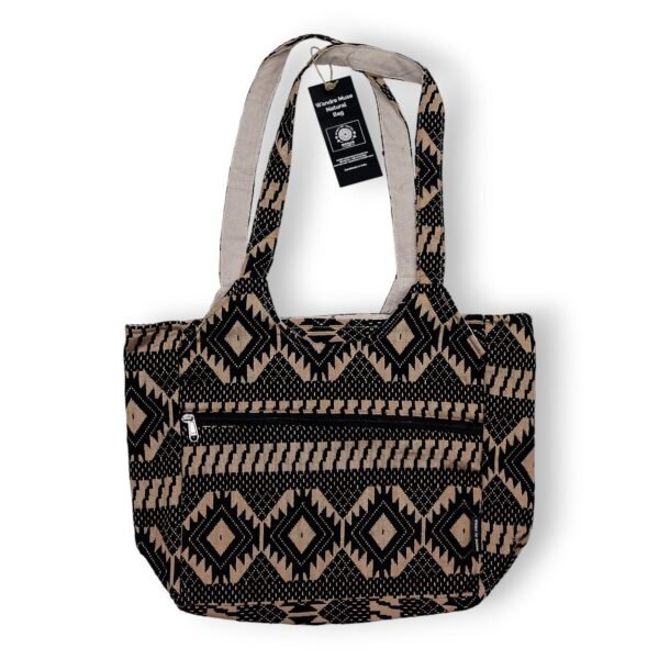Ancient Wisdom Nomad Sari Jacquard Natural Wander Muse Bag - Desert Loom