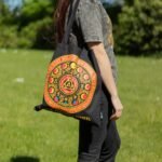 Ancient Wisdom Iconic Black Cotton Classic Tote Bag – Luna Alchemy Wheel - Image 6