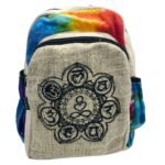 Ancient Wisdom 7 Chakra Design Tie-Dye Hemp Medium Backpack
