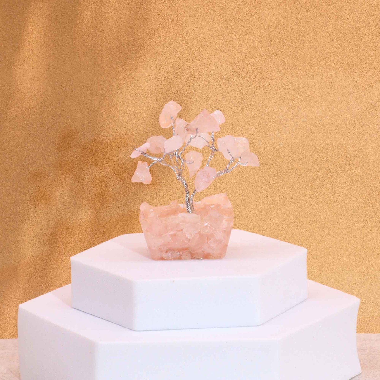 bG9jYWw6Ly9tZWRpYS9IRy9FQy82MFIzMEMxRzZXUjNFQ0hHLzFmMDMwOThlLmpwZWc.jpg Ancient Wisdom Mini Rose Quartz Gemstone Tree (15 Stones) On Orgonite Base - Image 1