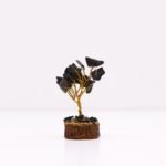 Ancient Wisdom Mini Black Agate Gemstone Tree (15 Stones) On Wooden Base - Image 4