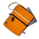 Hop Hare Cotton Canvas Large Laptop Pouch – Orange - Image 2