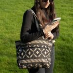 Ancient Wisdom Nomad Sari Jacquard Natural Wander Muse Bag - Desert Loom - Image 3