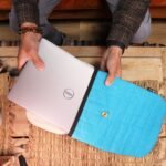 Ancient Wisdom Stonewash Cotton Laptop Padded Pouch – Crazy Yellow - Image 9