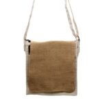 Ancient Wisdom Cotton Canvas & Soft Jute Messenger Bag - Natural