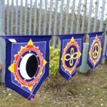 Ancient Wisdom 7 Flags Banner Batik Wall Art - Love In The Center