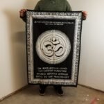 Ancient Wisdom Cotton Wall Art (70x110cm) - Om - Welcome To The God - Image 2