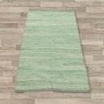 Ancient Wisdom Small (50x90cm) Indian Handloom Cotton Rug – Aqua - Image 2