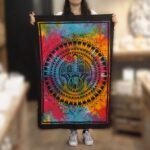 Ancient Wisdom Handcrafted Cotton Wall Art (112 x 78cm) - Hamsa Hand - Image 2