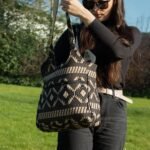Ancient Wisdom Nomad Sari Jacquard Natural Wander Muse Bag - Desert Loom - Image 2