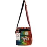 Ancient Wisdom Orange Hemp Embroidery Mushrooms Design Party Bag - Image 2