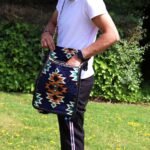 Ancient Wisdom Dark Navy Blue Kilim Festival Messenger Bag - Image 4