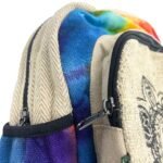 Ancient Wisdom 7 Chakra Design Tie-Dye Hemp Medium Backpack - Image 2