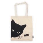 Nomad Sari Natural Iconic Basic Cotton Tote Bag – Black Cat Design