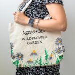 Agnes + Cat Wildflower Garden Design Cotton Tote Bag - Purple Flowers - Image 2