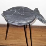 Ancient Wisdom Greywash Albasia Wood Fish Stand - Image 4
