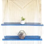 Ancient Wisdom Natural Macrame Hanging Shelves – Blue - Image 4