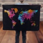 Ancient Wisdom Cotton Wall Art (78x112cm) – World Map - Image 3