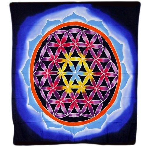 Ancient Wisdom Flower of Life & Love Bali Batik Wall Art
