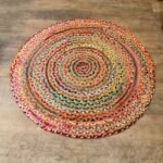 Ancient Wisdom Handmade Round Jute & Recycled Cotton Rug – 120cm - Image 4