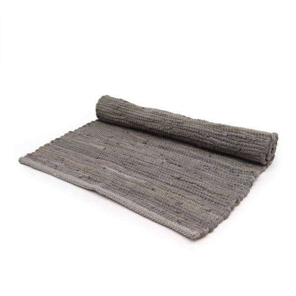Ancient Wisdom Medium (90x150cm) Indian Handloom Cotton Rug – Charcoal