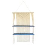 Ancient Wisdom Natural Macrame Hanging Shelves – Blue