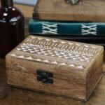 Ancient Wisdom White Washed 6x4 Aztec Design Wooden Box - Image 3