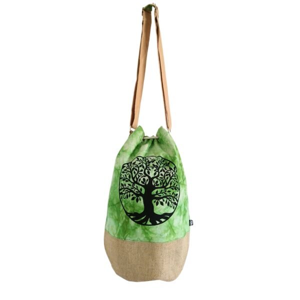 Ancient Wisdom Green Stonewash Tree of Life All Natural Backpack