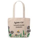 Agnes + Cat Wildflower Garden Design Cotton Tote Bag - Purple Flowers