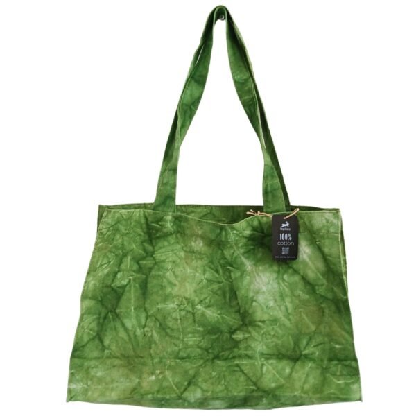 Ancient Wisdom Forest Green Stonewash Effect Cotton Canvas Handy Bag